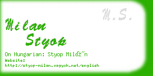 milan styop business card